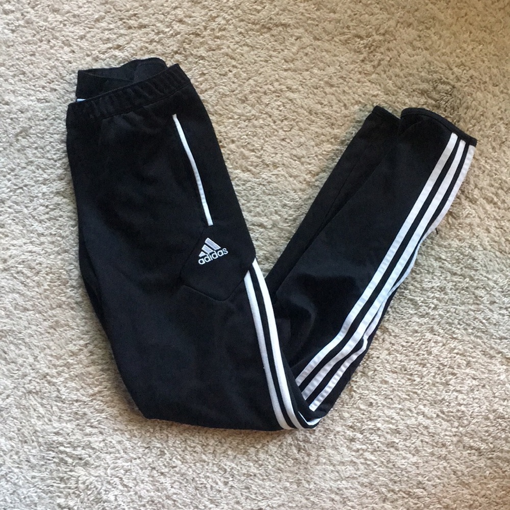 Adidas soccer pants with ankle zip closures